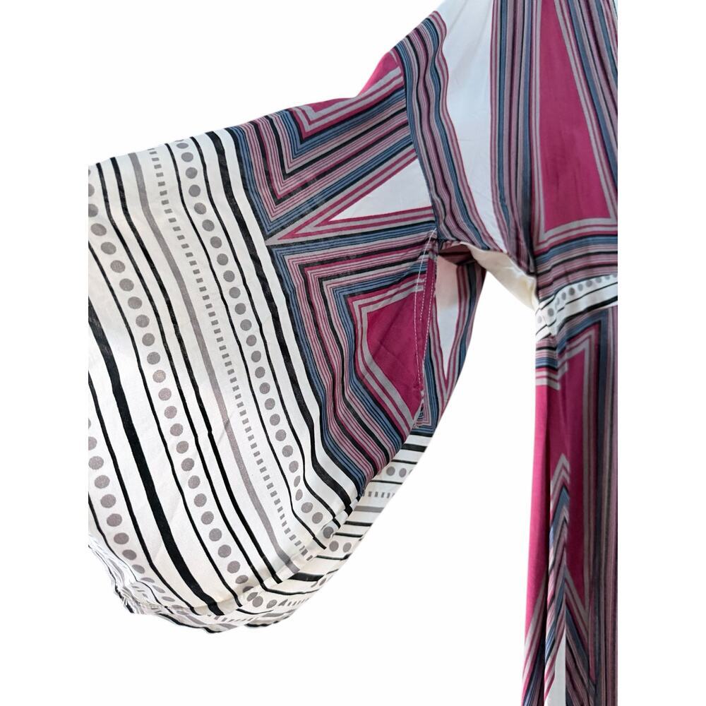 *New Lulus Montecito cream Print Maxi bohemian geometric Dress. Size-M - Picture 6 of 8